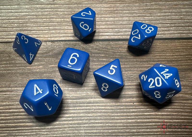 Opaque: Poly Set Blue/White (7) from Chessex image 1