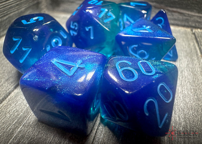 Gemini: Poly Blue-Blue/light blue Luminary 7-Die Set from Chessex image 2
