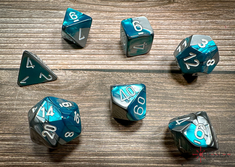 Gemini 6: Poly Steel Teal/White (7) from Chessex image 1