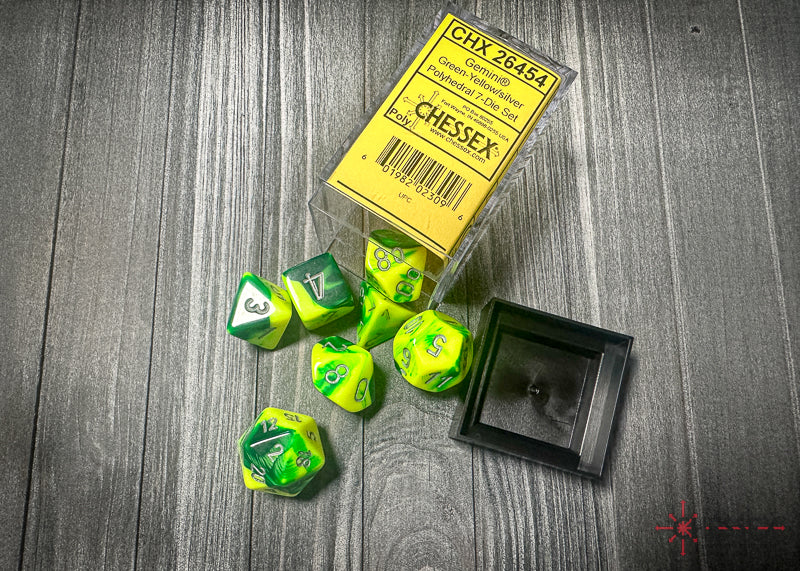 Gemini 6: Poly Green Yellow/Silver (7) from Chessex image 3