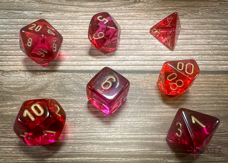 Gemini: Poly Translucent Red-Violet/gold 7-Die Set from Chessex image 1