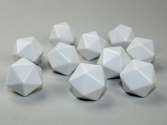 Opaque: D20 White Blank Bag of 10 from Chessex image 1