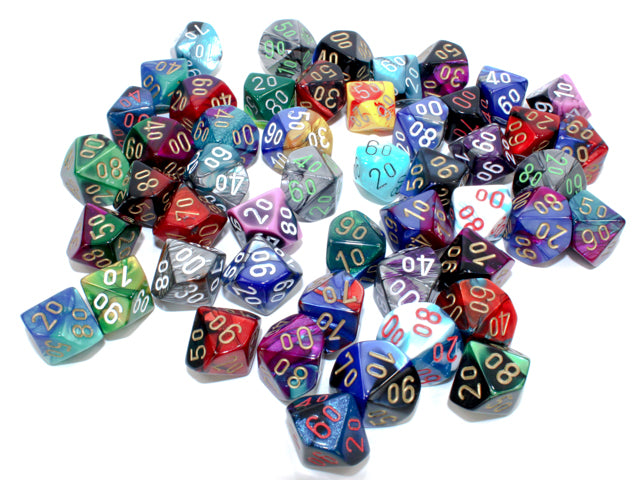 Gemini: Poly TENS D10 Numbers Assorted Bag of Dice (50) from Chessex image 1