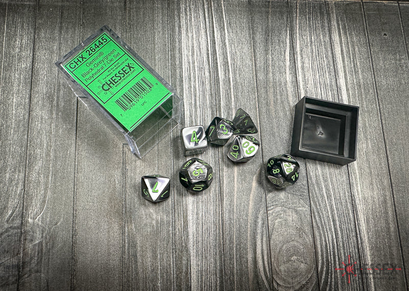 Gemini 5: Poly Black Grey/Green (7) from Chessex image 3