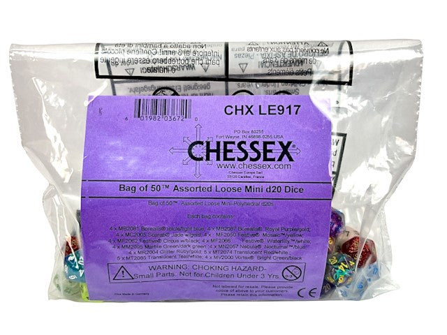 Bag of 50 Assorted loose Mini-Polyhedral d20s (1st release) from Chessex image 2