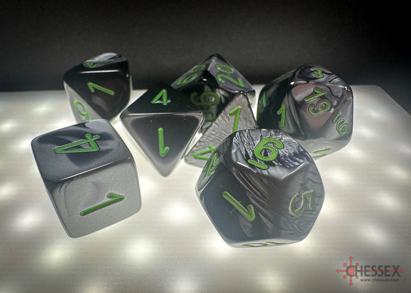 Gemini 5: Poly Black Grey/Green (7) from Chessex image 2