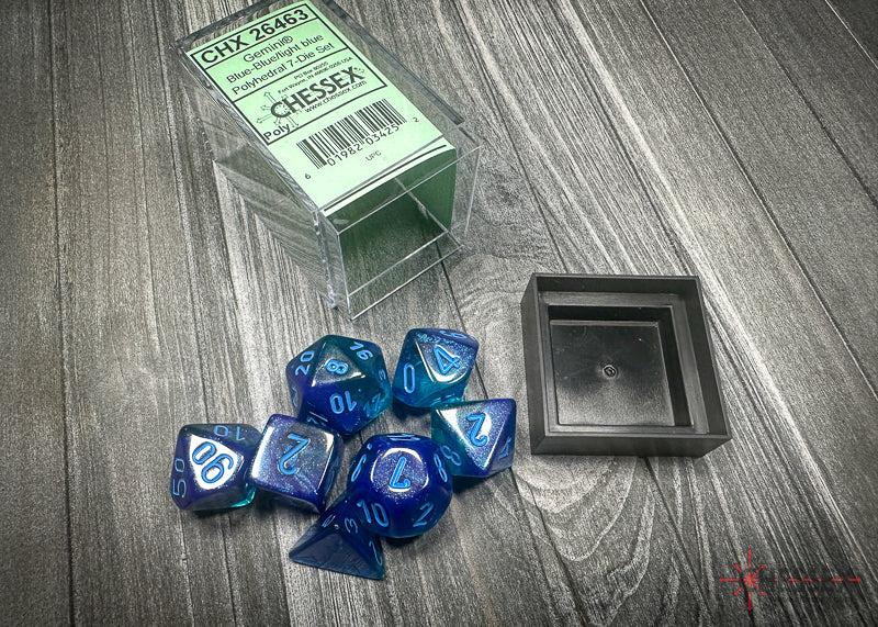 Gemini: Poly Blue-Blue/light blue Luminary 7-Die Set from Chessex image 3