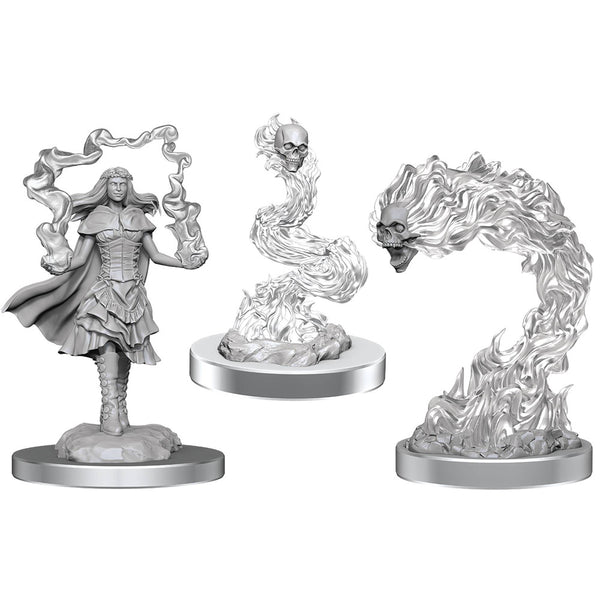 Dungeons & Dragons Nolzur's Marvelous Miniatures: W21 Dark Spellcaster & Flameskulls
